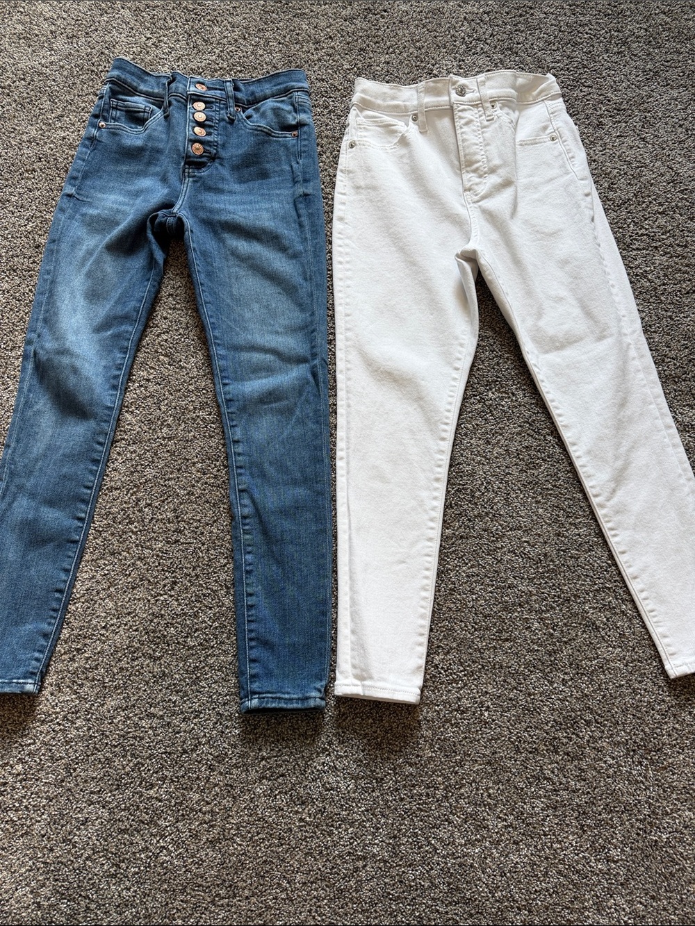 Express Women’s Jean Bundle - 2 Pairs High-Rise Skinny Jeans - Blue and White